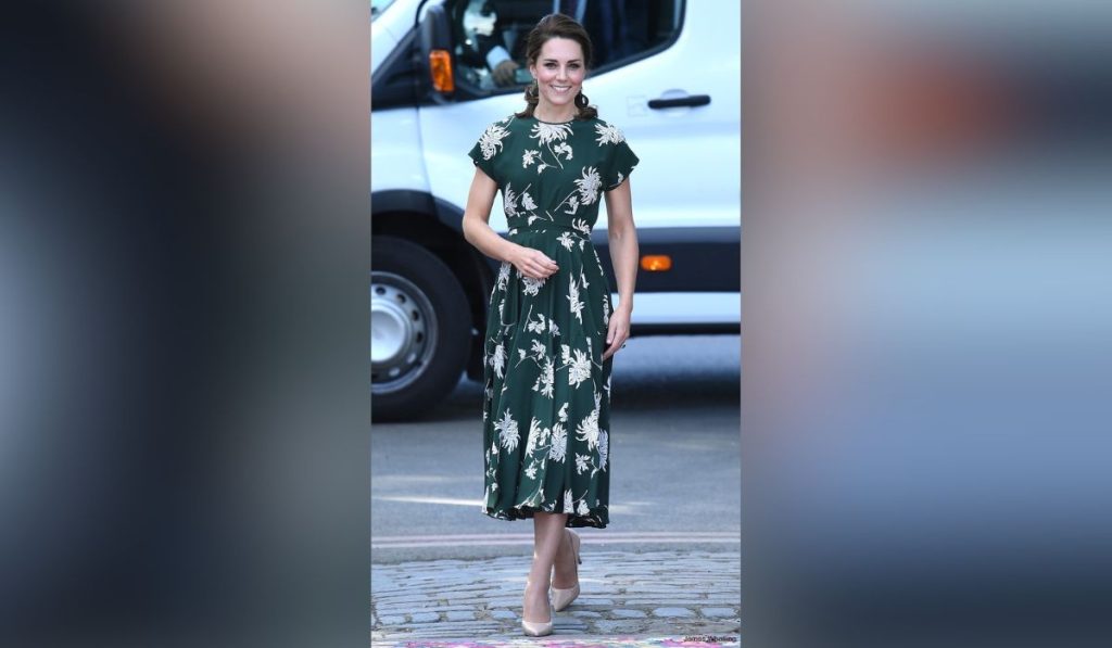 Kate Middleton’s Silk Rochas Green Midi Dress Of 2017