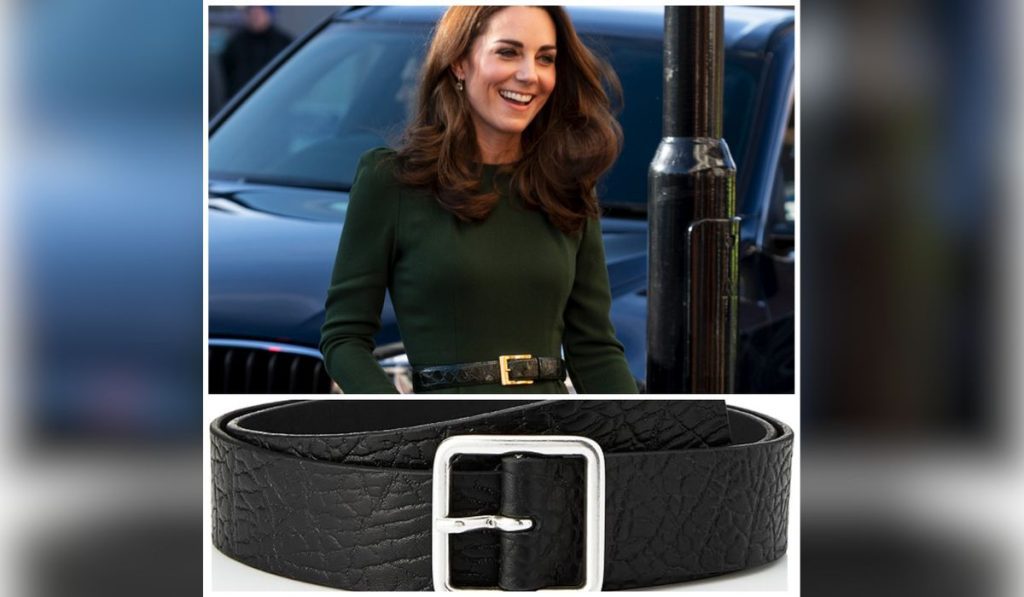Kate Middleton’s Croc-stamped Leather Belt- Kate Middleton Accessories